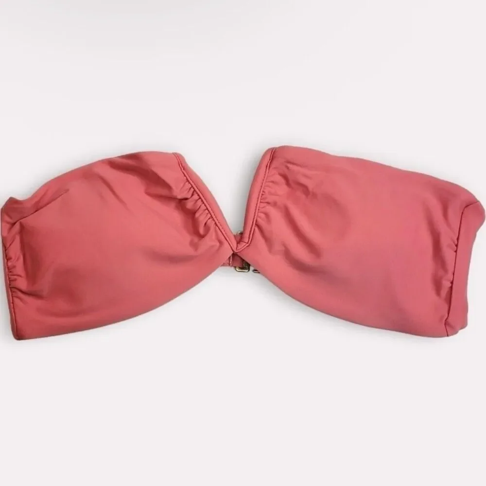 Andie Swim SCALA Strapless bikini top LIMITED EDITION COLOR PUNCH PINK Sz M NWT